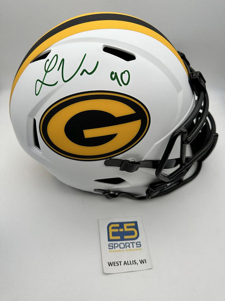 Lukas Van Ness Packers Signed Autographed Full Size Replica Lunar Helmet JSA