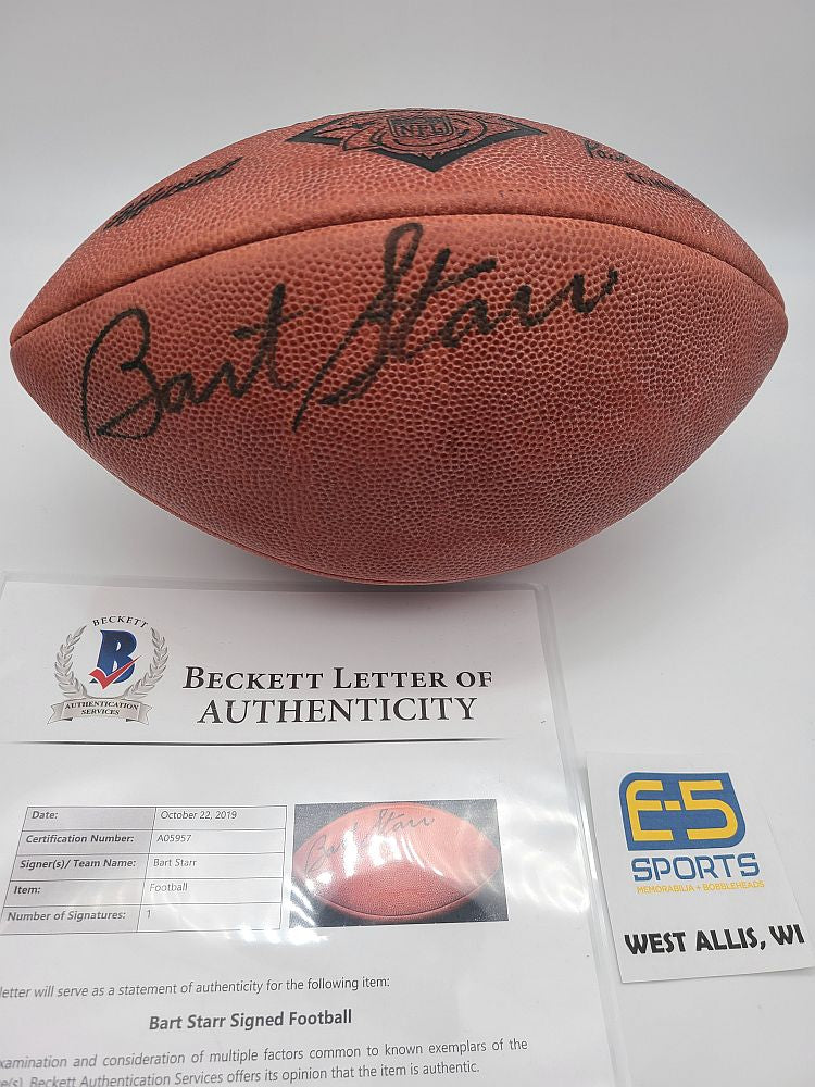 Bart Starr Packers Signed Autographed Official NFL 75th Duke Football – E-5  Sports