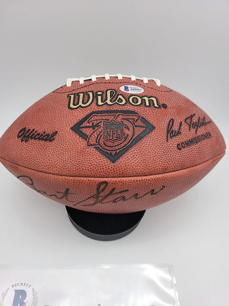 Bart Starr Signed Authentic Green Bay Packers Wilson Game Model