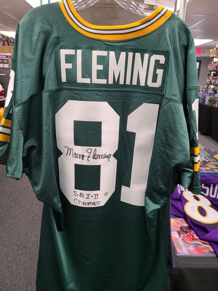 Marv Fleming Packers Signed Autographed Custom Green Jersey SB I