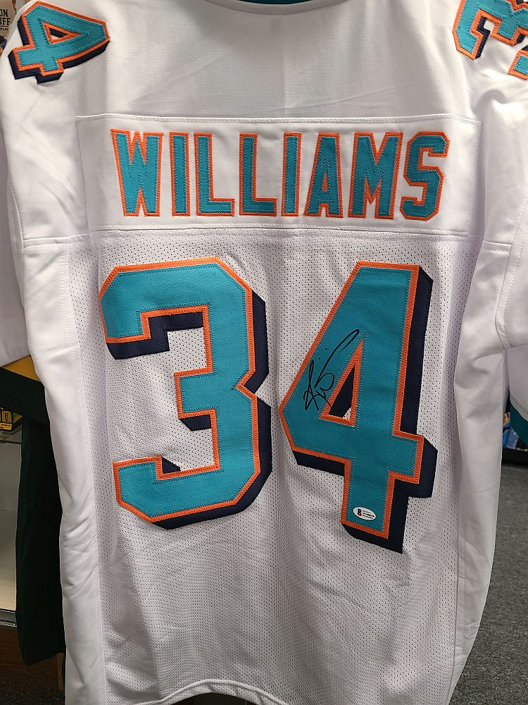 Ricky Williams Dolphins Signed Autographed White Custom Jersey JSA – E-5  Sports