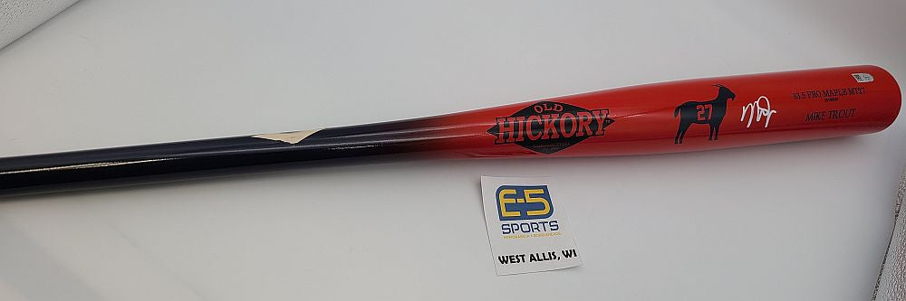 Mike Trout signed Old Hickory game-model bat