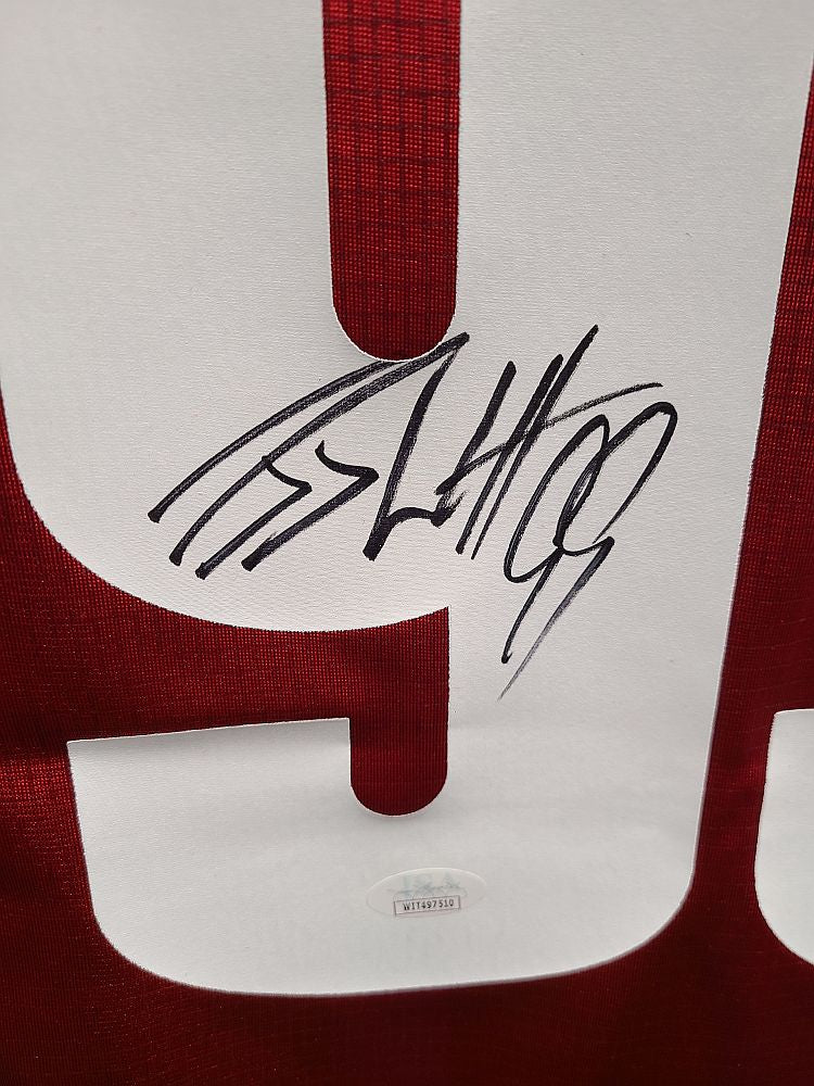 JJ Watt Autographed/Signed Pro Style Red XL Jersey Beckett 39791