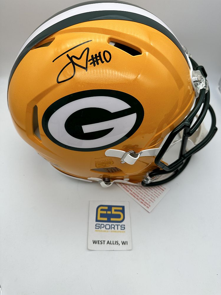 Jordan Love Autographed Green Bay Packers Speed Authentic Full