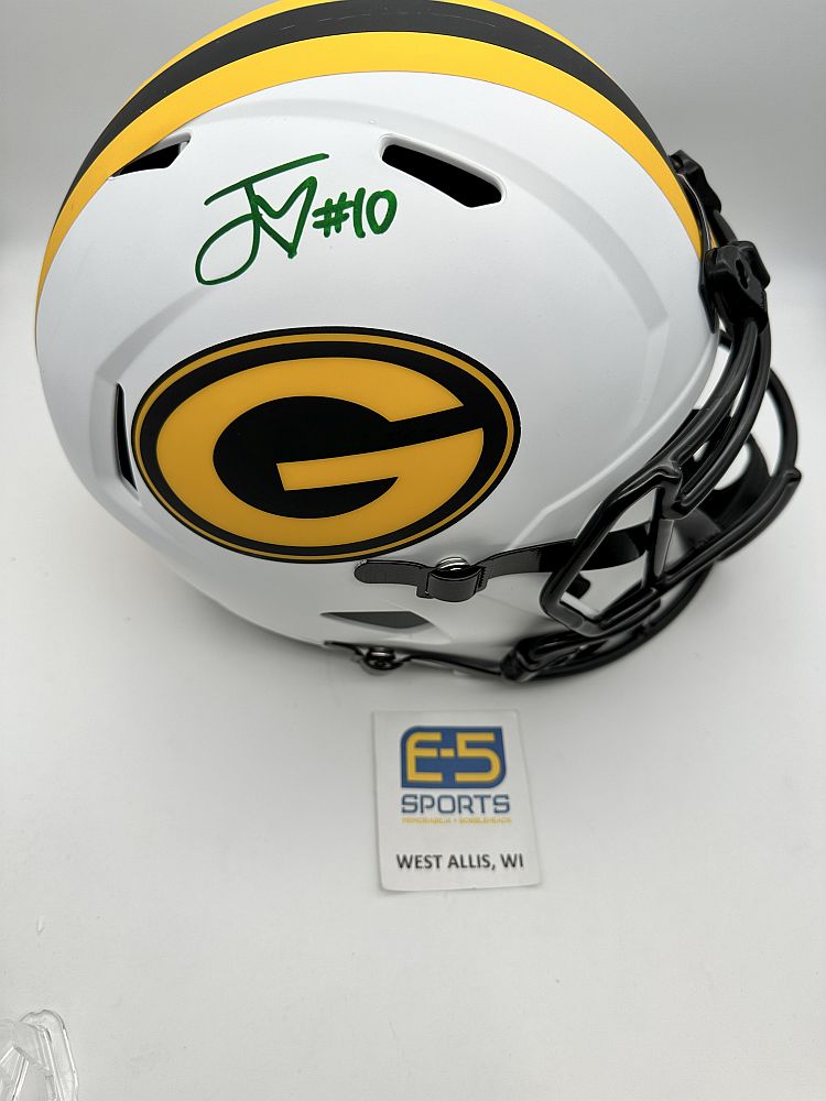 Jordan Love Green Bay Packers Autographed Riddell Lunar Eclipse Alternate  Speed Replica Helmet