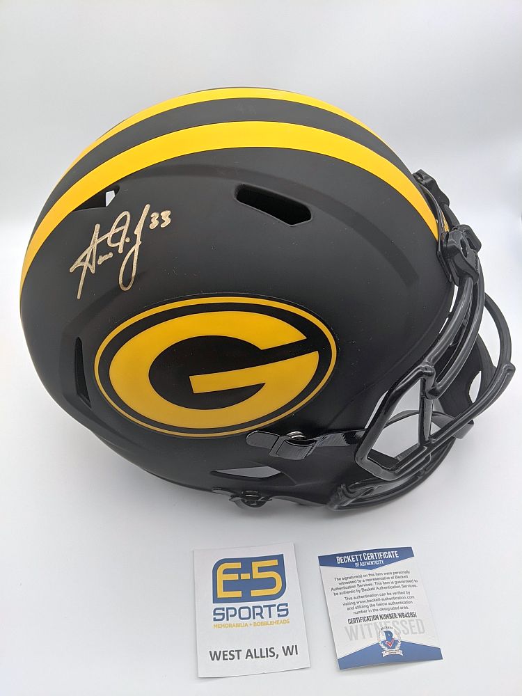 AJ DILLON SIGNED FULL SIZE PACKERS FLASH REPLICA SPEED HELMET W/ QUADZILLA  - JSA