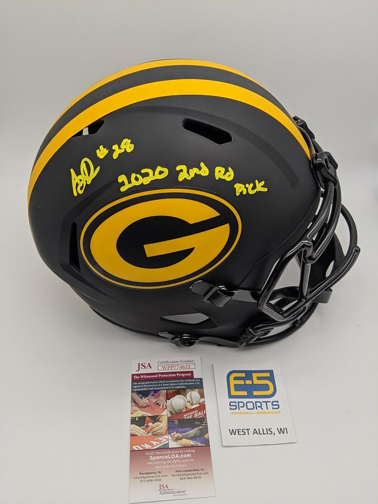 AJ Dillon Packers Signed Autographed Full Size Eclipse Speed Replica Helmet  JSA
