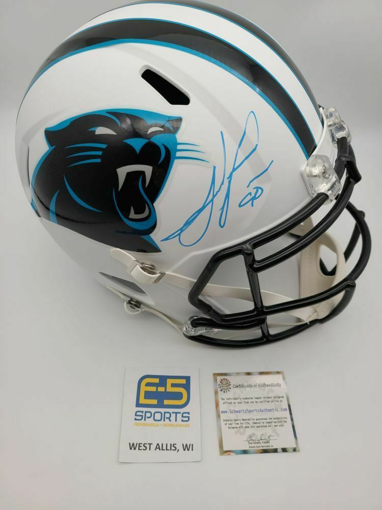 carolina panthers christian mccaffrey autographed full size football helmet Julius Peppers Panthers Signed Autographed Full Size Replica Flat Whit – E-5 Sports