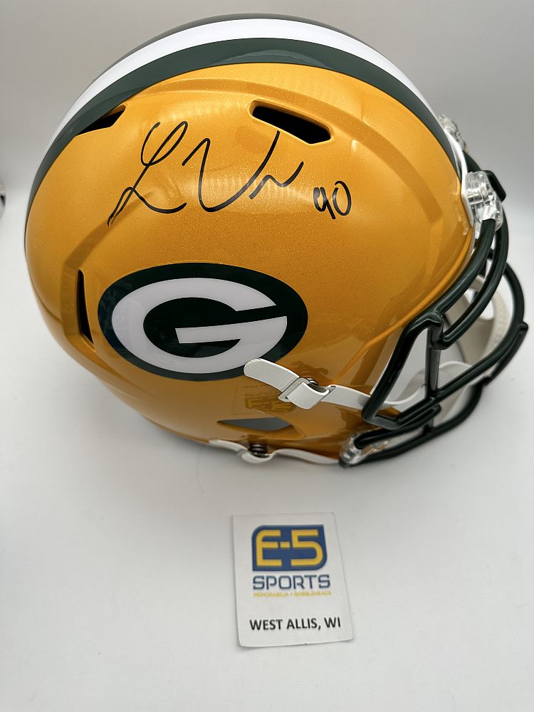 autographed football helmet full size Lukas Van Ness Packers Signed Autographed Full Size Replica Speed Helm – E-5 Sports