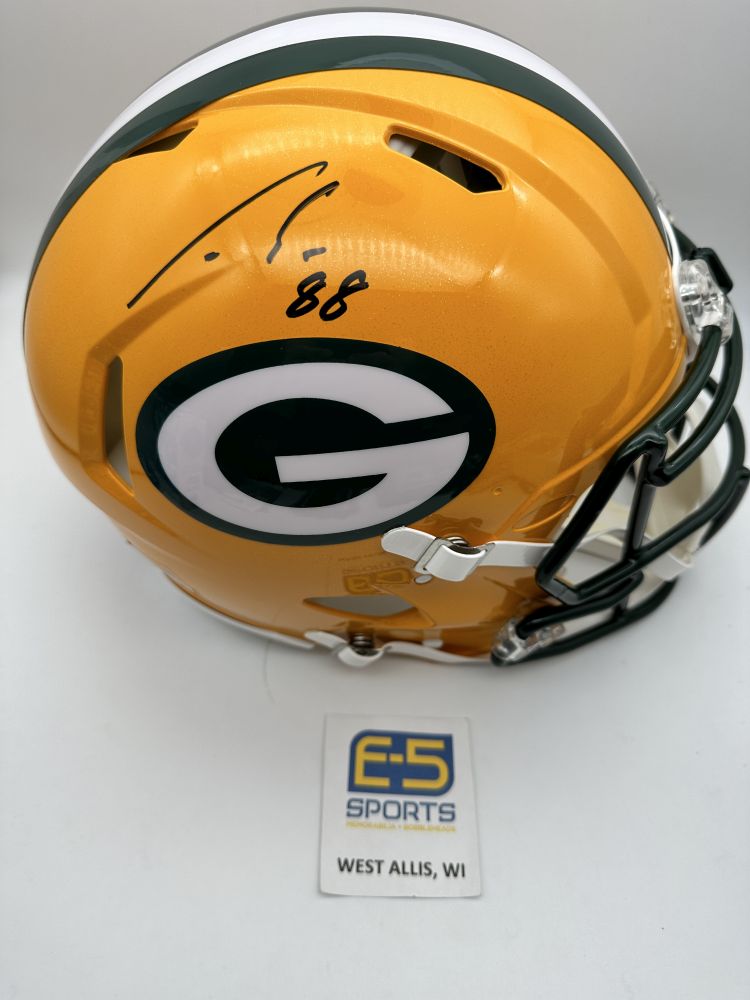 autographed full size football helmets Luke Musgrave Packers Signed Autographed Full Size Speed Authentic Hel –  E-5 Sports