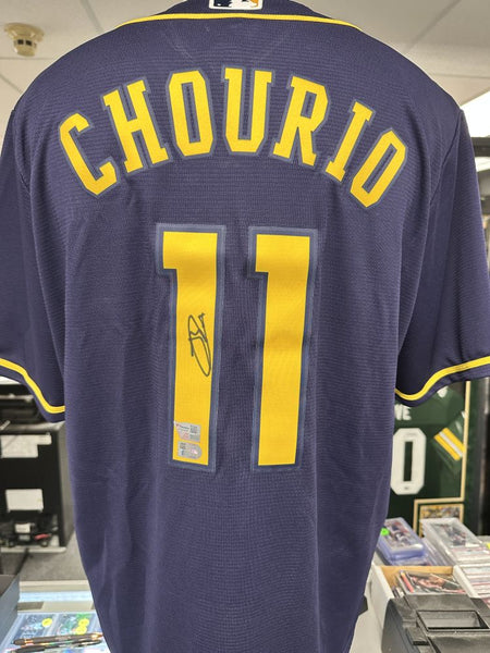 Jackson Chourio Brewers Signed Autographed Navy Nike Jersey