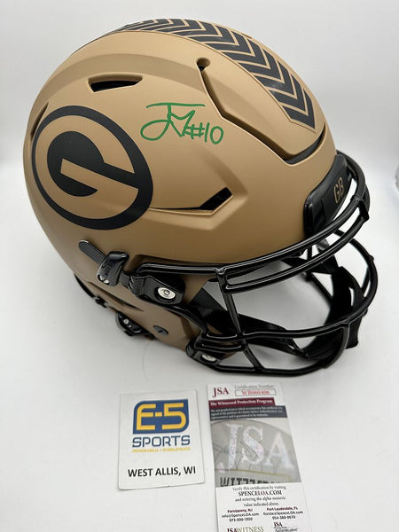 Jordan Love Packers Signed Autographed Full Size Salute to Service Speedflex 2 Helmet