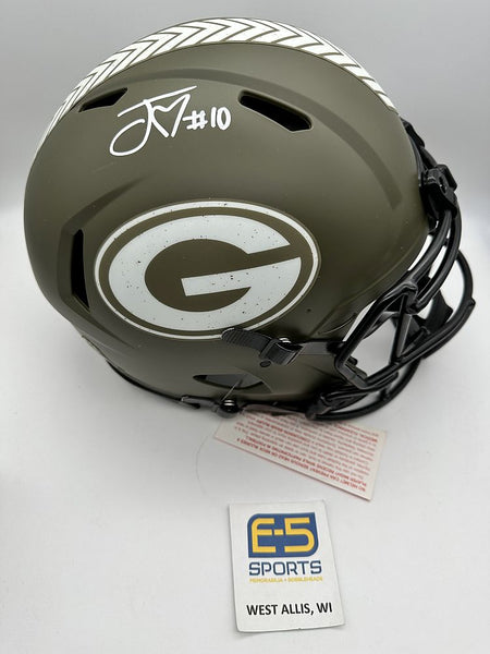 Jordan Love Packers Signed Autographed Full Size Salute to Service Authentic Helmet
