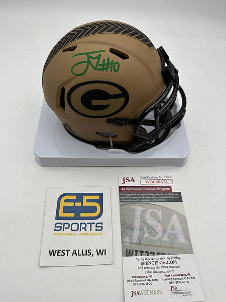 Jordan Love Packers Signed Autographed Mini Salute to Service 2 Helmet