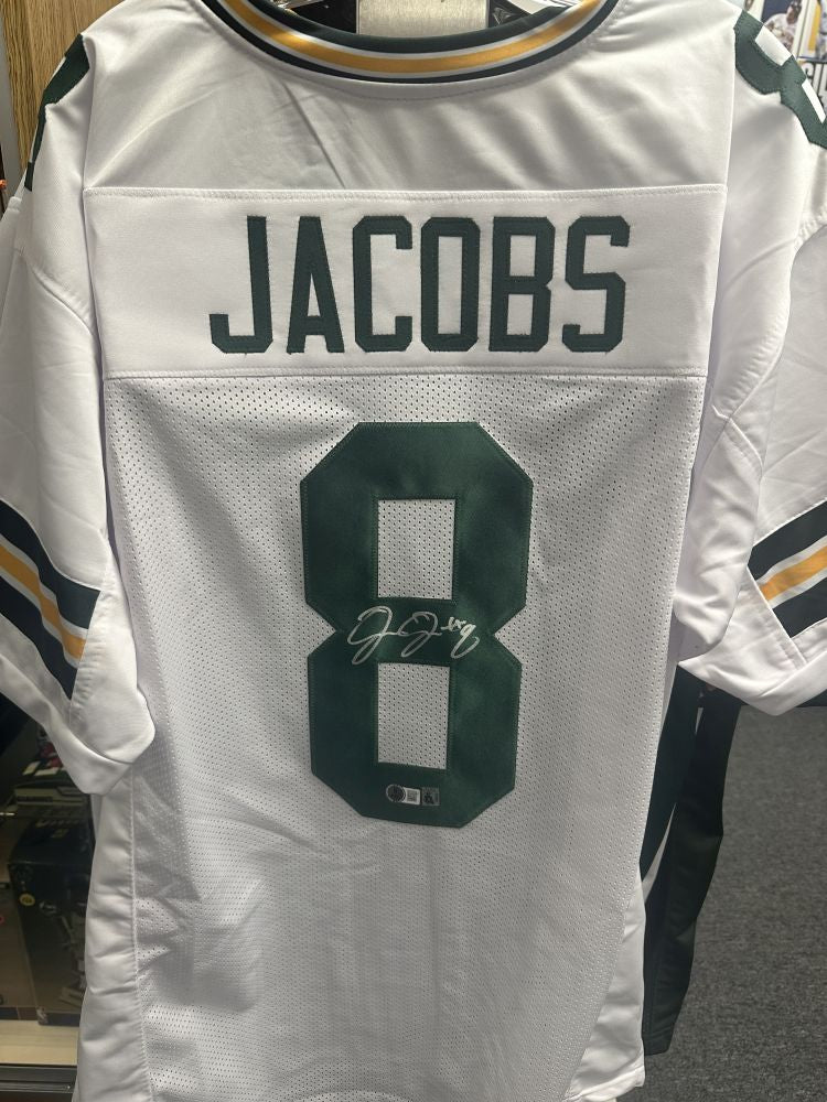 Josh Jacobs Packers Signed Autographed White Custom Jersey – E-5