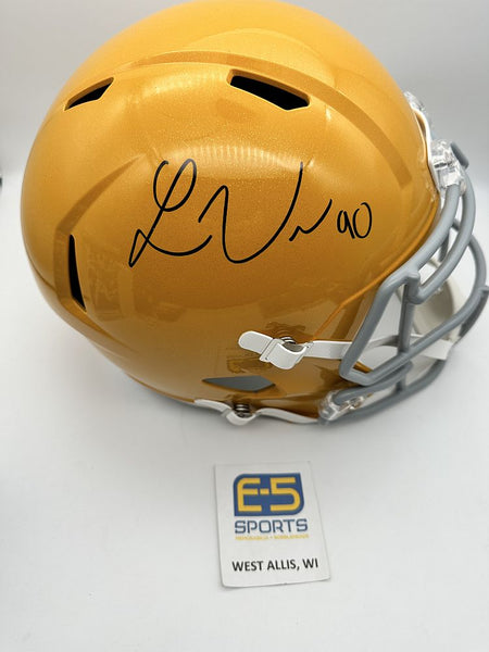 Lukas Van Ness Packers Signed Autographed Full Size Replica 1950s Helmet JSA
