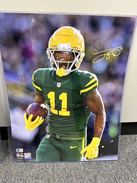 Jayden Reed Packers Signed Autographed 16x20 Photo VISOR