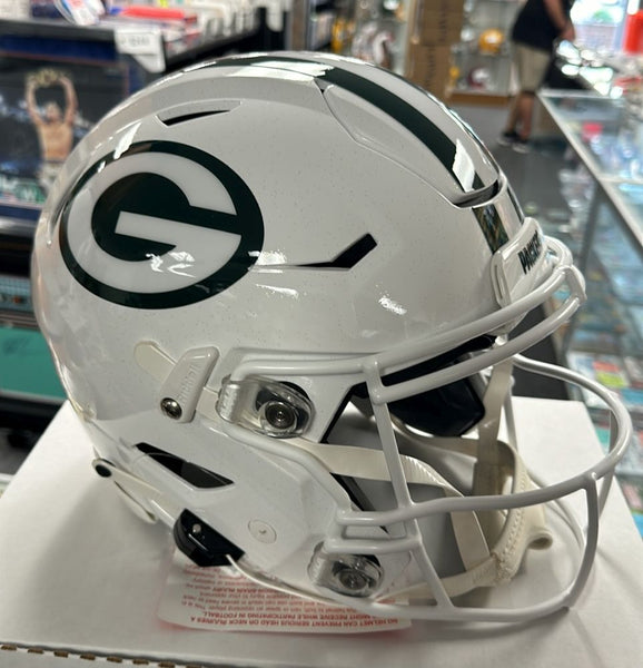 green speedflex helmet Green Bay Packers Winter Warning Full Size Authentic Speedflex Helmet – E-5 Sports