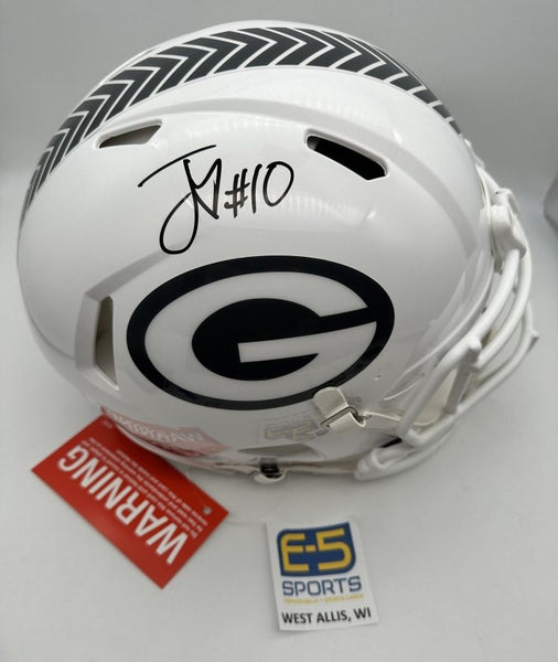 Jordan Love Packers Signed Autographed Salute to Service 3 Authentic Helmet