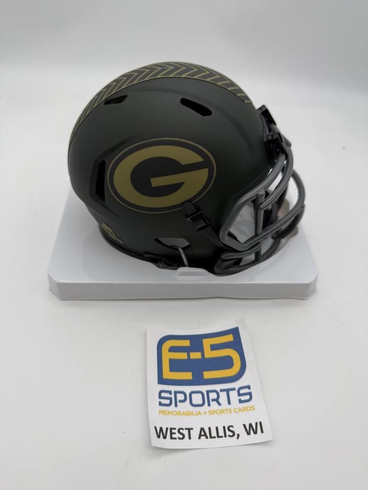 5 mini football helmet Green Bay Packers Salute to Service 4 Mini Speed Helmet – E-5 Sports
