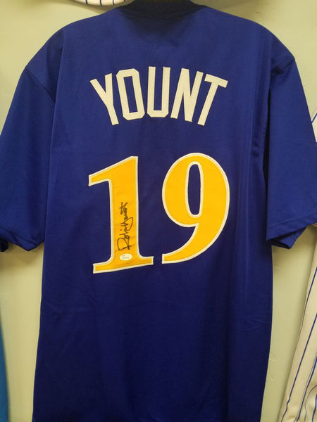 Robin Yount Brewers Signed BP Autographed Custom Jersey JSA