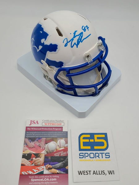 amp football helmets Quintez Cephus Badgers Lions Signed Autographed AMP Lions Mini Helmet – E-5 Sports