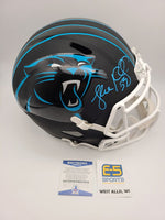 Luke Kuechly Panthers Signed Autographed Flat Black Replica Speed Helmet BECKETT