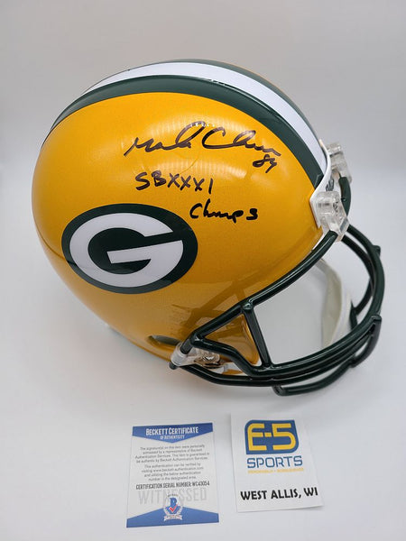 Mark Chmura Packers Signed Autographed Full Size Replica Helmet BECKETT
