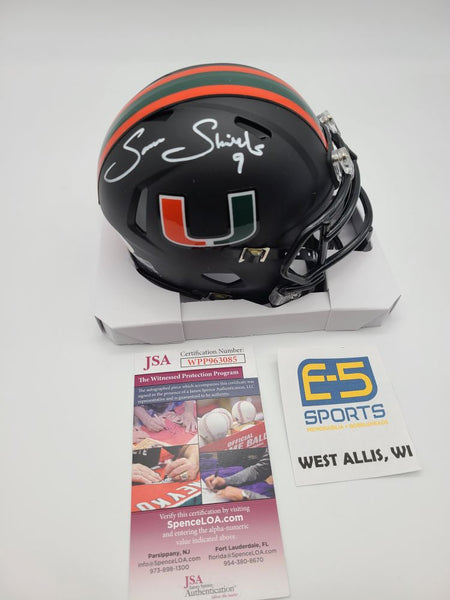 Sam Shields Miami Hurricanes Packers Signed Autographed Mini Helmet JSA