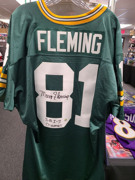 Marv Fleming Packers Signed Autographed Custom Green Jersey SB I & II Champs APE