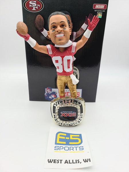 Jerry Rice 49ers Ring Base Bobblehead w Original Box and Packaging