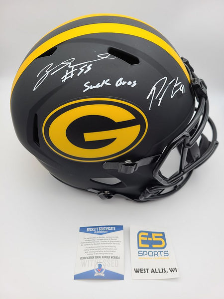 Preston Zadarius Smith Packers Dual Signed Autographed Eclipse Speed Helmet