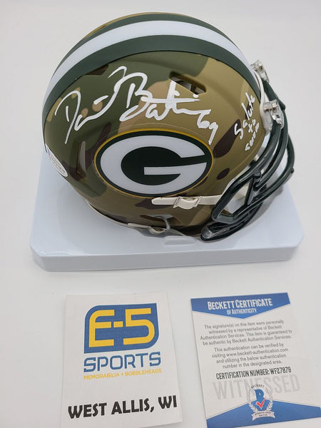 David Bakhtiari Packers Signed Autographed Mini CAMO Helmet Salute to Service