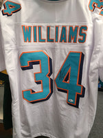 Ricky Williams Dolphins Signed Autographed White Custom Jersey JSA