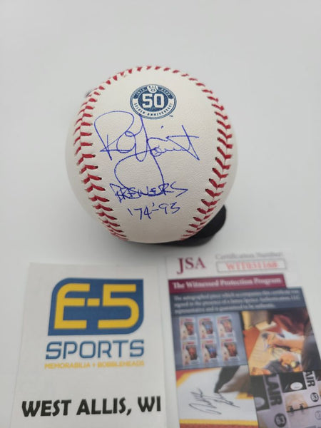Robin Yount Brewers Signed Autographed Brewers 50th Baseball INSCRIPTION JSA