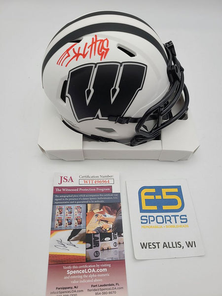 JJ Watt Badgers Cardinals Signed Autographed Mini Speed Lunar Eclipse Helmet