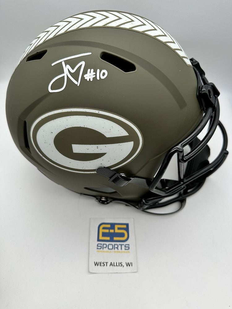 Jordan Love Packers Signed Autographed Full Size Salute to Service