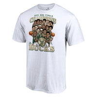 IN STOCK 2021 Milwaukee Bucks NBA Champions Caricature T Shirt