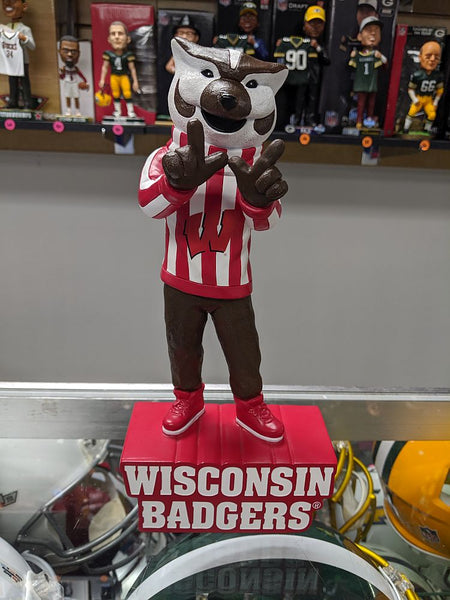 IN STOCK NOW! E-5 Sports Exclusive!  Bucky Badger "W" 12 Inch Mascot Statue Wisconsin Badgers