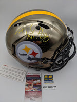 TJ Watt Pittsburgh Steelers Signed Autographed Full Size Replica Chrome Helmet