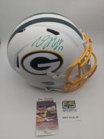 Davante Adams Green Bay Packers Signed Autographed Flat White Replica Speed Helmet JSA