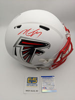 Michael Vick Falcons Signed Autographed Full Size Replica Flat White Helmet