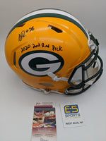 AJ Dillon Packers Signed Autographed Full Size Speed Authentic Helmet JSA