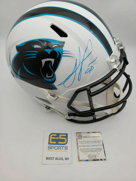 Julius Peppers Panthers Signed Autographed Full Size Replica Flat White Helmet